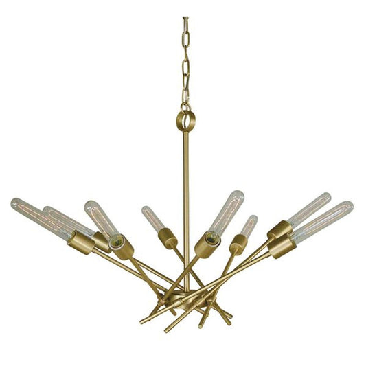 8-Light Satin Brass Quasar Chandelier - 3078 SB by Framburg
