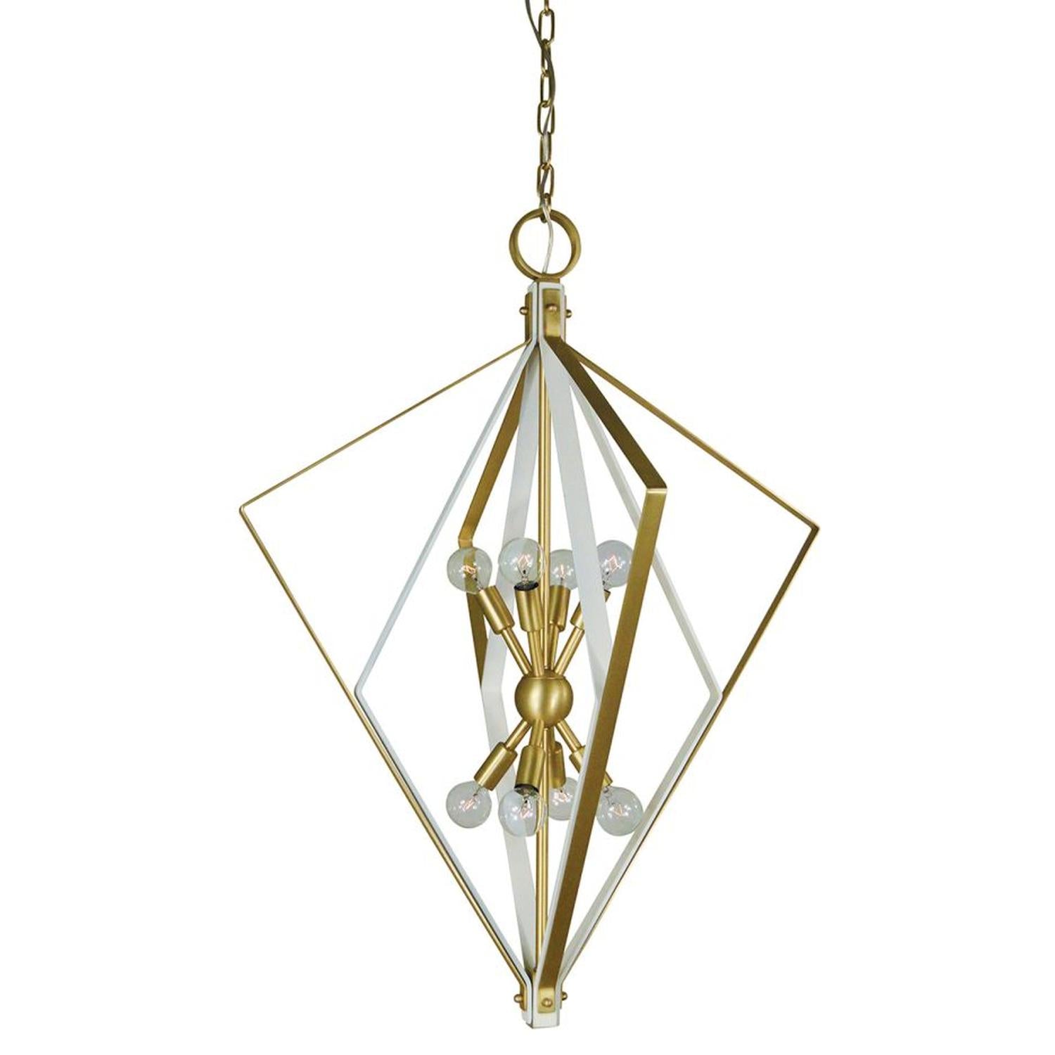8-Light Satin Brass/Satin White Zoe Chandelier - 3020 SB/SW by Framburg