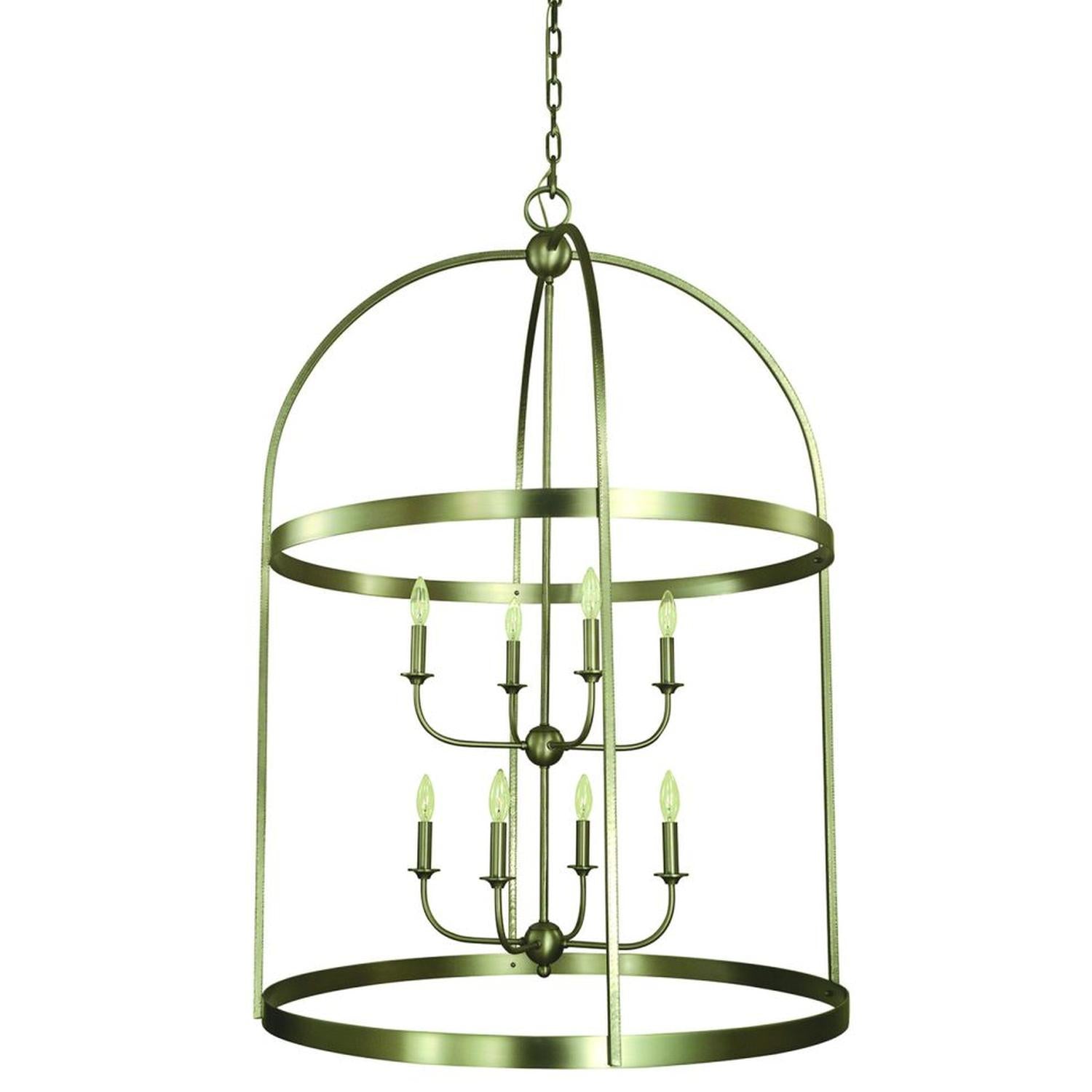 8-Light Satin Pewter Heidelberg Foyer Chandelier - 5648 SP by Framburg
