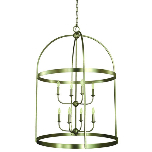 8-Light Satin Pewter Heidelberg Foyer Chandelier - 5648 SP by Framburg