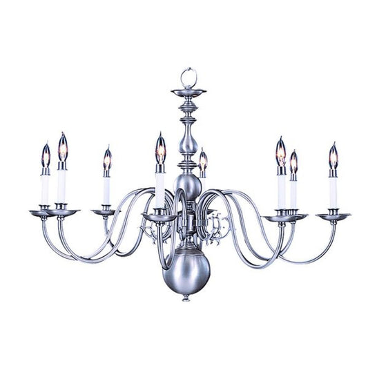 8-Light Satin Pewter Jamestown Dining Chandelier - 9130 SP by Framburg