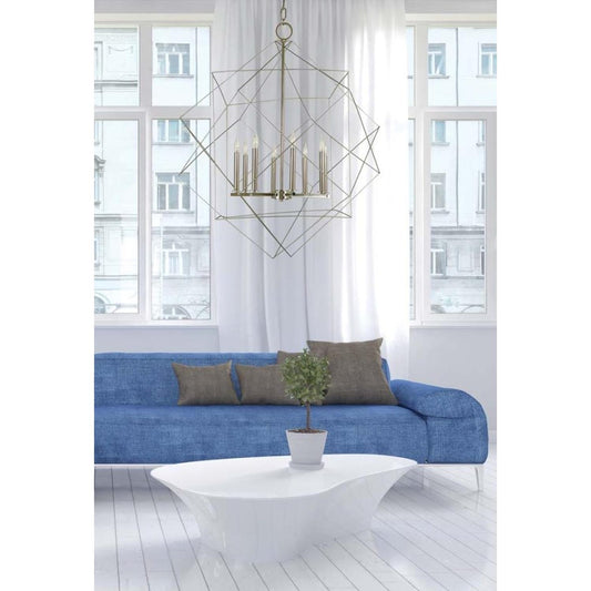 8-Light Satin Pewter/Polished Nickel Etoile Chandelier - 4708 SP/PN by Framburg