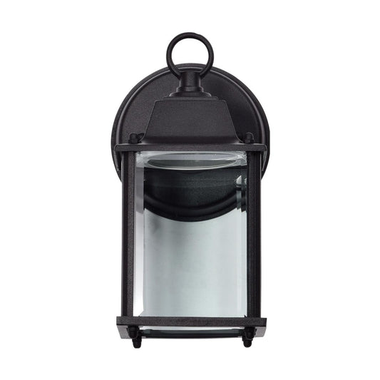 8 Watt - 3000K - LED Cube Lantern - Black Finish - Clear Beveled Glass - Satco 62-1571