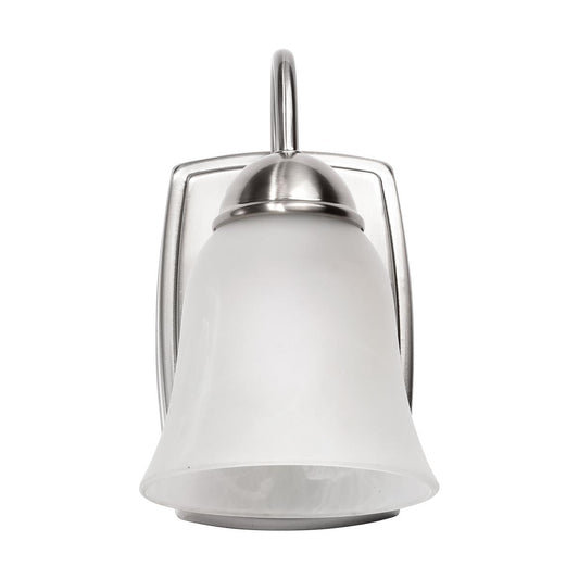 8 Watt - LED 1 Light Vanity Fixture - 3000K - Brushed Nickel with Alabaster Glass - Satco 62-1567