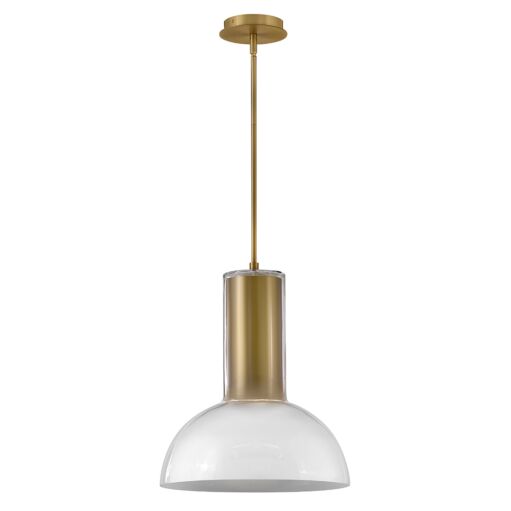 Ombra 19" Large Pendant Light by Fredrick Ramond - Cased Opal/Smoked Glass, Dimmable, LED Compatible