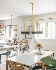 Hudson Valley Lighting Abrams 18-Light Chandelier, Aged Brass, Adjustable 35-84" Height, UL Damp Rated