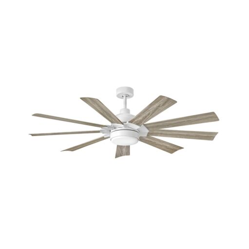 Turbine 60" LED Smart Fan - Chalk White - Weathered Wood Blades  - Hinkley Lighting 904260FCW-LWD