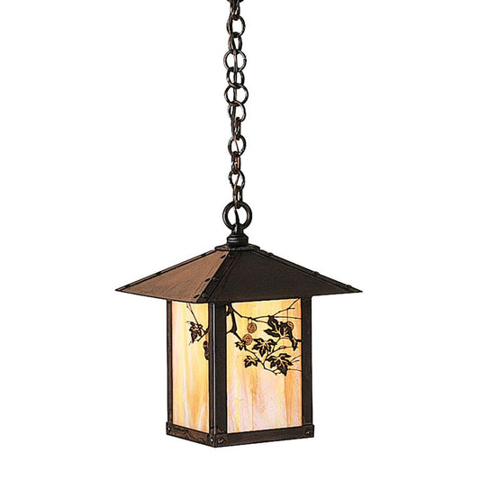 9″ Evergreen Pendant With Sycamore Filigree - EH-9SFGW-BZ - Bronze by Arroyo Craftsman