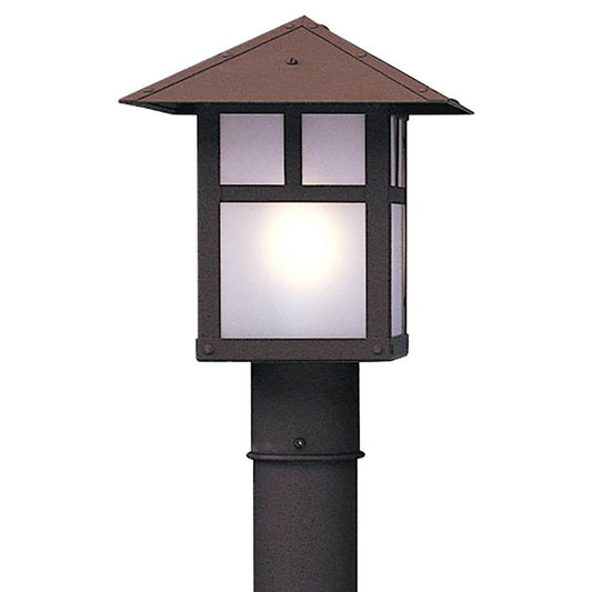 9″ Evergreen Post Mount With T-Bar Overlay - EP-9TF-RB - Rustic Brown by Arroyo Craftsman