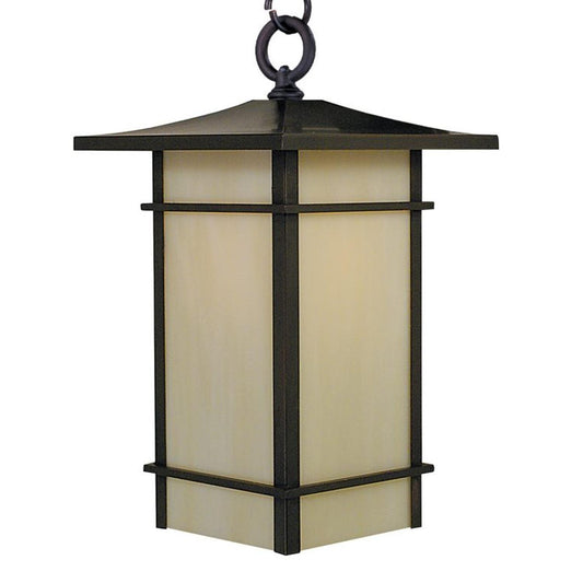 9″ Katsura Pendant With Toshi Overlay - KAH-9TSOF-BZ - Bronze by Arroyo Craftsman