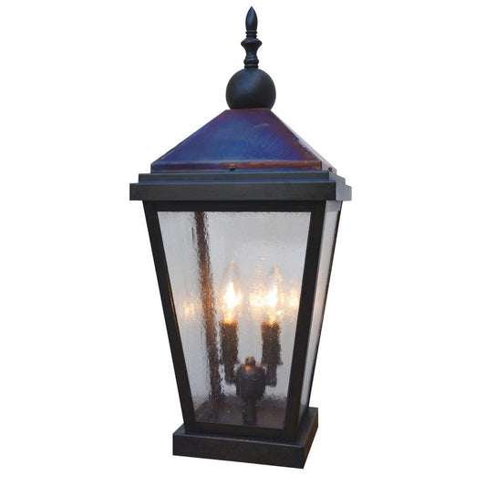 9 Lancaster Column Mount - LAC-9CS-BZ/RC - Bronze with Raw Copper Accents by Arroyo Craftsman