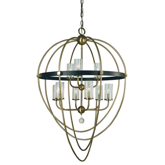 9-Light Antique Brass/Matte Black Margaux Chandelier - 3049 AB/MBLACK by Framburg