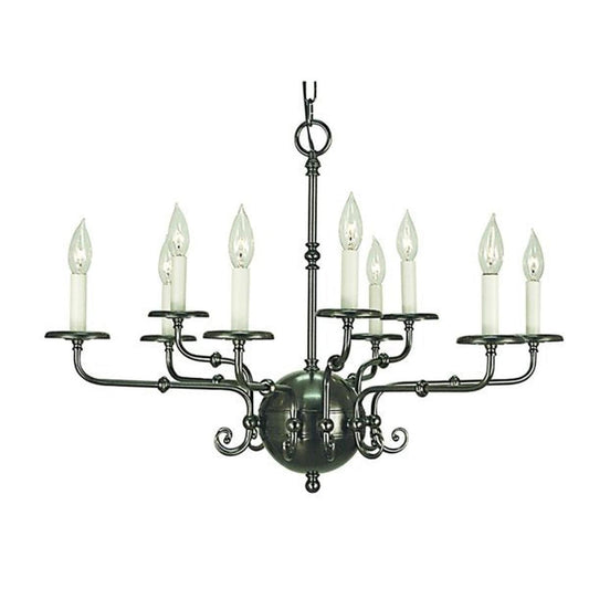 9-Light Antique Silver Jamestown Dining Chandelier - 2379 AS by Framburg