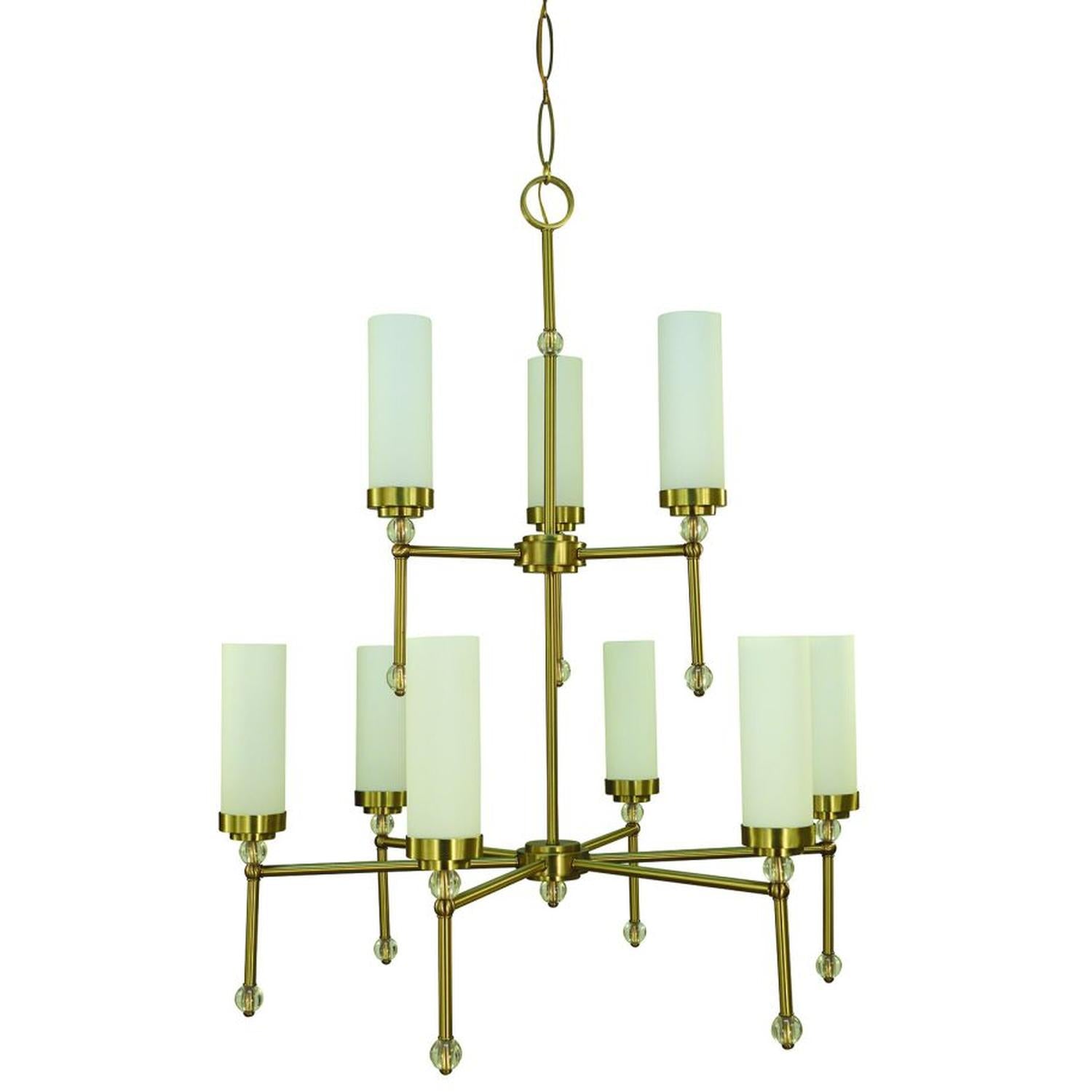 9-Light Brushed Brass Emily Foyer Chandelier - 5889 BR by Framburg
