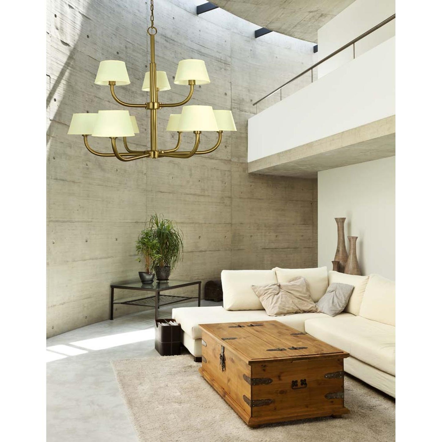 9-Light Brushed Brass Emma Foyer Chandelier - 5759 BR by Framburg