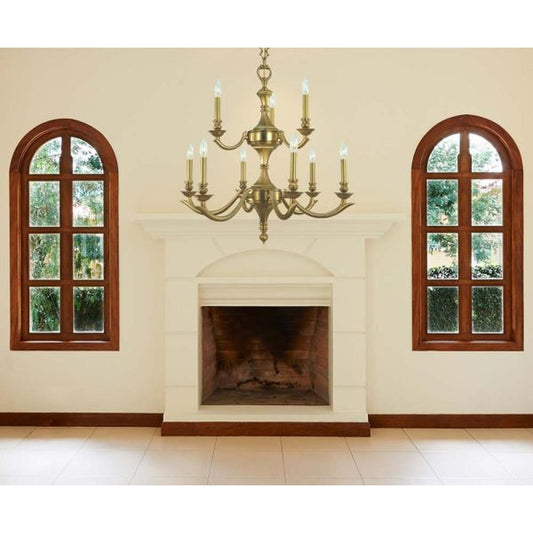 9-Light Brushed Brass Scarsdale Dining Chandelier - 5939 BR by Framburg