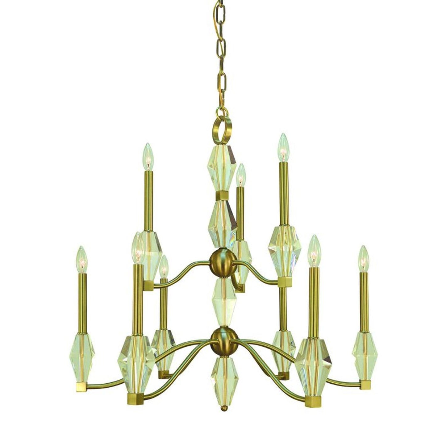 9-Light Brushed Brass Vivian Dining Chandelier - 5669 BR by Framburg