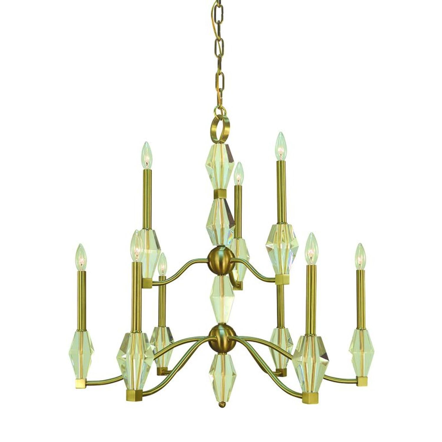 9-Light Brushed Brass Vivian Dining Chandelier - 5669 BR by Framburg