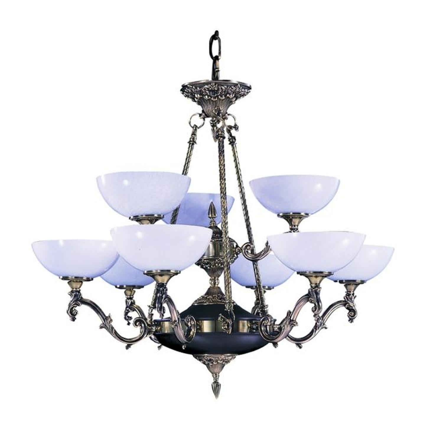 9-Light French Brass Napoleonic Dining Chandelier - 8409 FB by Framburg