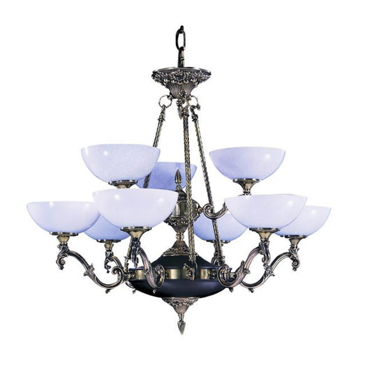 9-Light French Brass Napoleonic Dining Chandelier - 8409 FB by Framburg