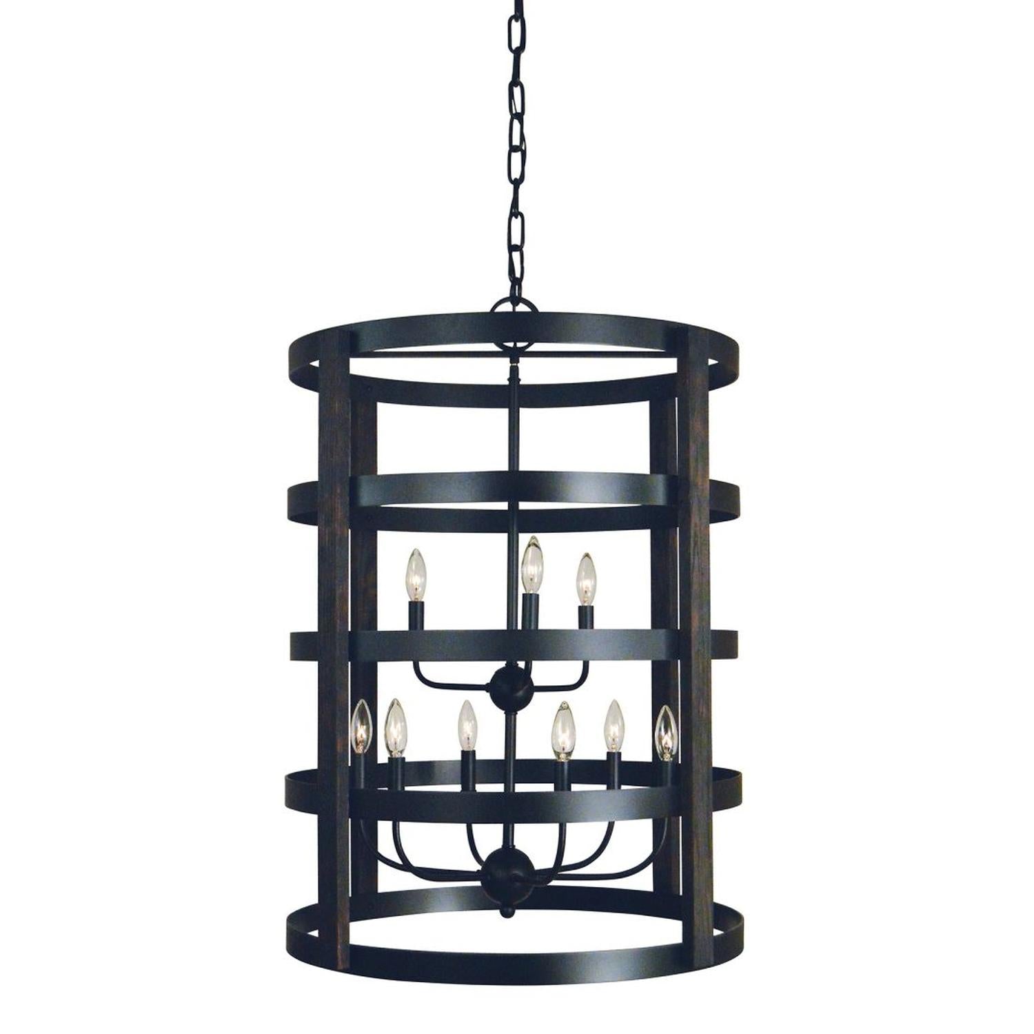 9-Light Matte Black Homestead Chandelier - L1009 MBLACK by Framburg
