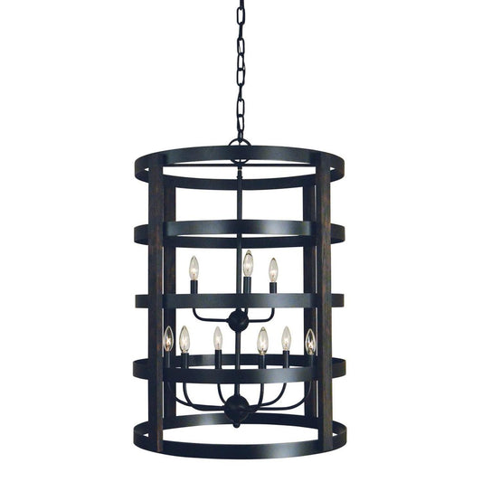 9-Light Matte Black Homestead Chandelier - L1009 MBLACK by Framburg