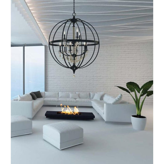 9-Light Matte Black Olivia Foyer Chandelier - 5719 MBLACK by Framburg