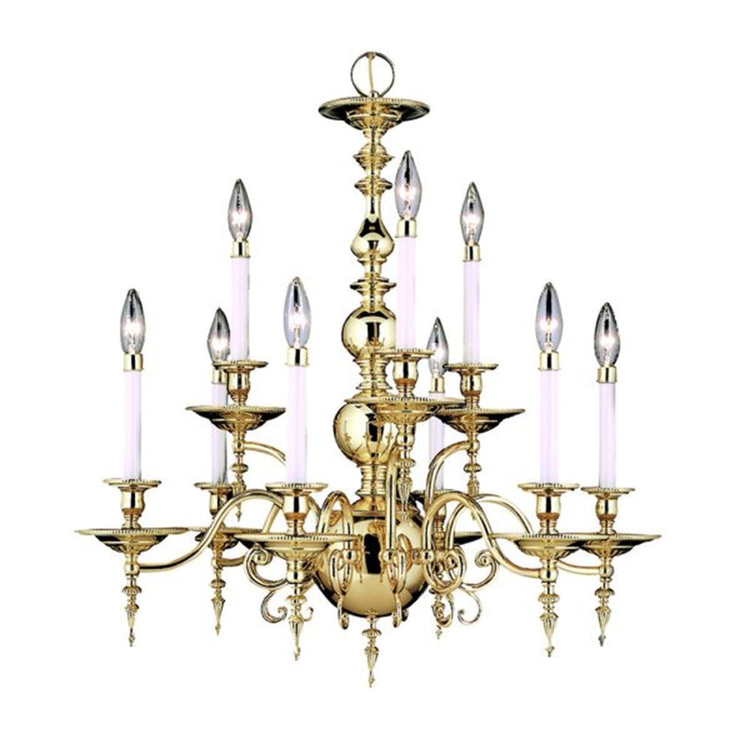 9-Light Polished Brass Kensington Dining Chandelier - 7449 PB by Framburg