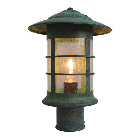 9″ Newport Post Mount Fixture - NP-9CS-VP - Verdigris Patina by Arroyo Craftsman