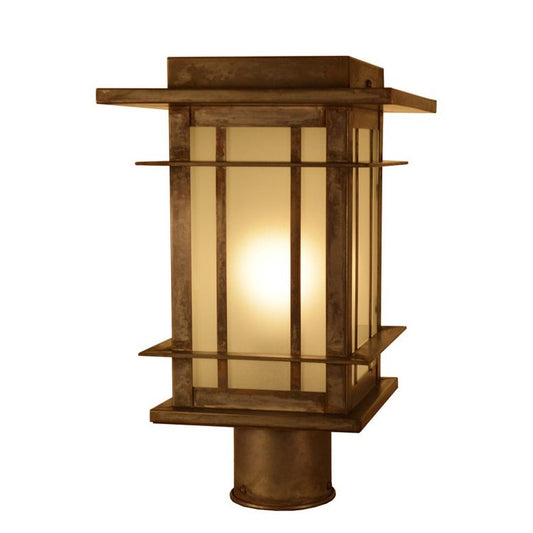 9″ Oak Park Post Mount - OPP-9F-MB - Antique Copper by Arroyo Craftsman