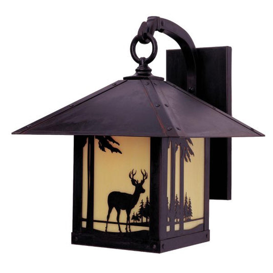 9″ Timber Ridge Wall Bracket With Deer Filigree - TRB-9DRTN-BZ - Bronze by Arroyo Craftsman