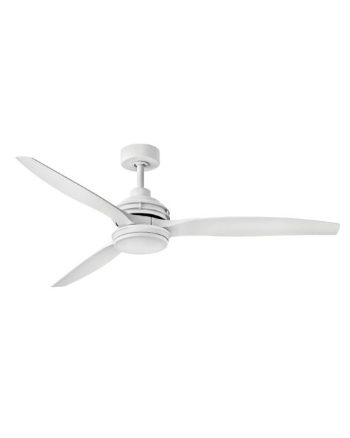 Artiste 60" LED Smart Fan - Matte White Finish - Matte White Blade - Etched Opal Glass Light - Hinkley Lighting