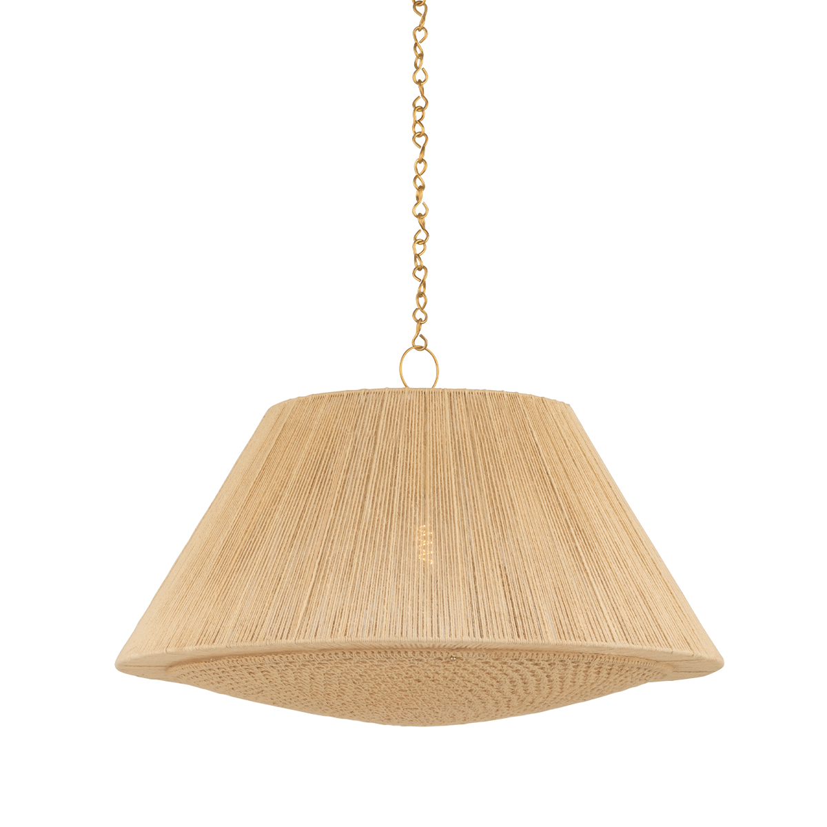 Mystic Large Pendant Light by Hudson Valley Lighting - Aged Brass Finish, Natural Jute, Dimmable