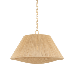 Mystic Large Pendant Light by Hudson Valley Lighting - Aged Brass Finish, Natural Jute, Dimmable