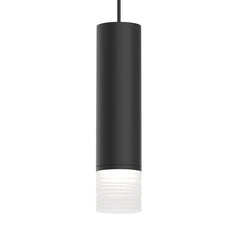ALC 3-Inch LED Pendant Light, 3000K Dimmable Etched Ribbon Glass, Satin Black Finish by SONNEMAN