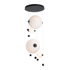 Hubbardton Forge Abacus 4-Light Round LED Pendant Light - Customizable Finishes, Dimmable, Energy Efficient