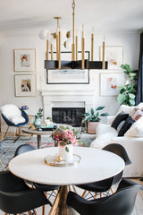Hudson Valley Lighting Abrams 10-Light Chandelier - Dimmable Aged Brass, Minimalist Design, Adjustable Height