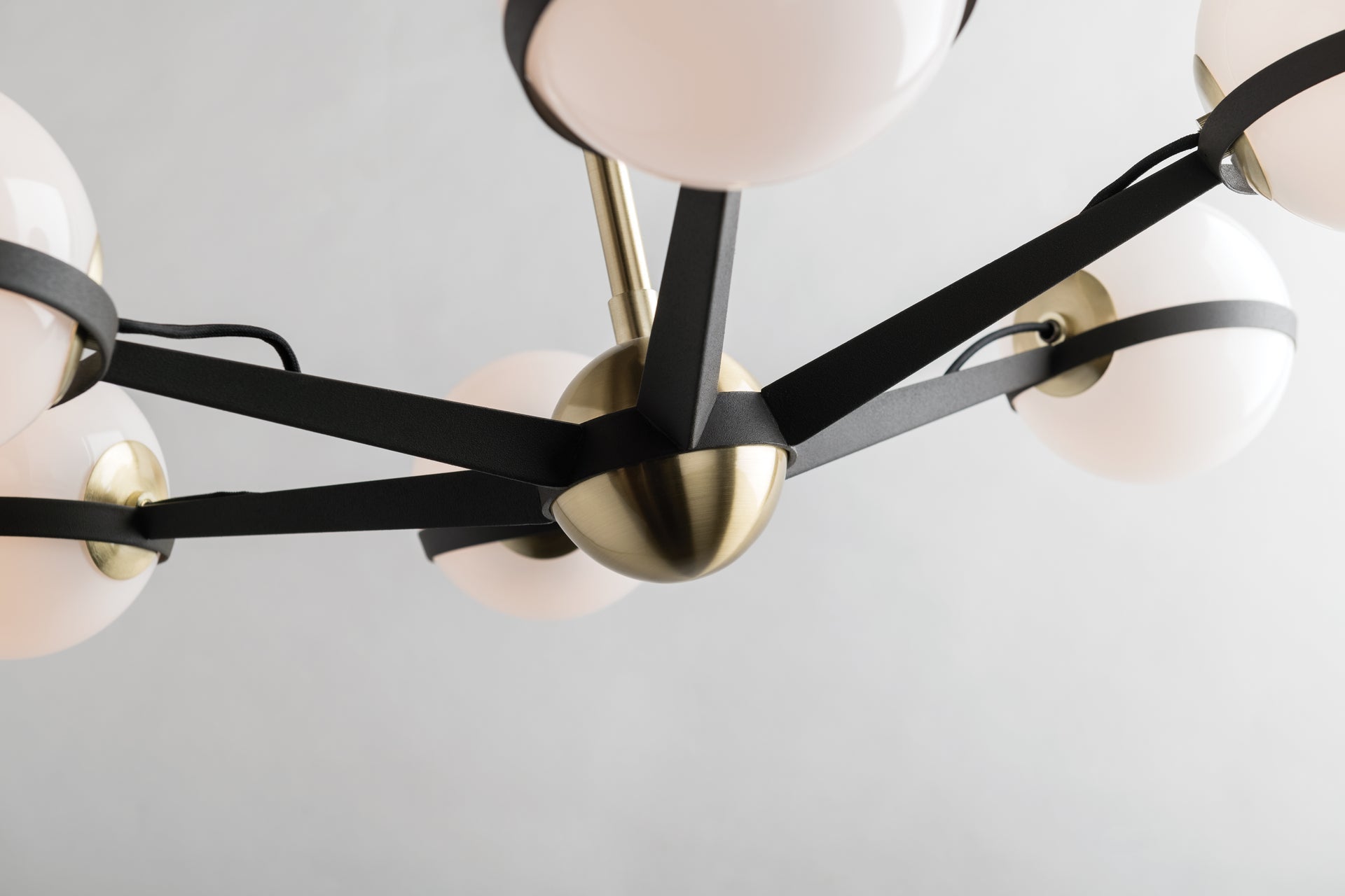 Ace Chandelier by Troy Lighting F5303-TBZ/BBA, Dimmable, Versatile Design, Opal Glass Shade