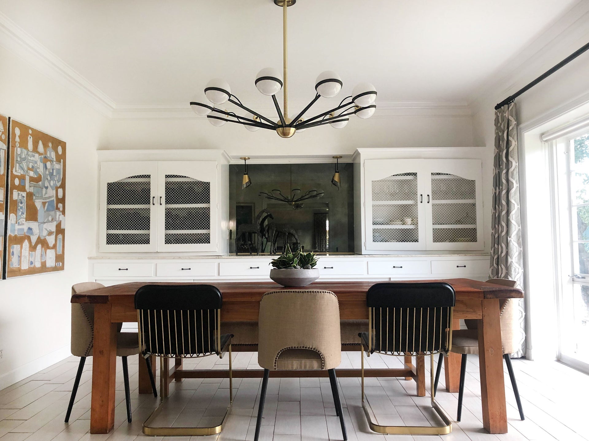 Ace Large Chandelier by Troy Lighting F5306-TBZ/BBA, 10 Light Modern Geometric Design, Opal Glass Shades