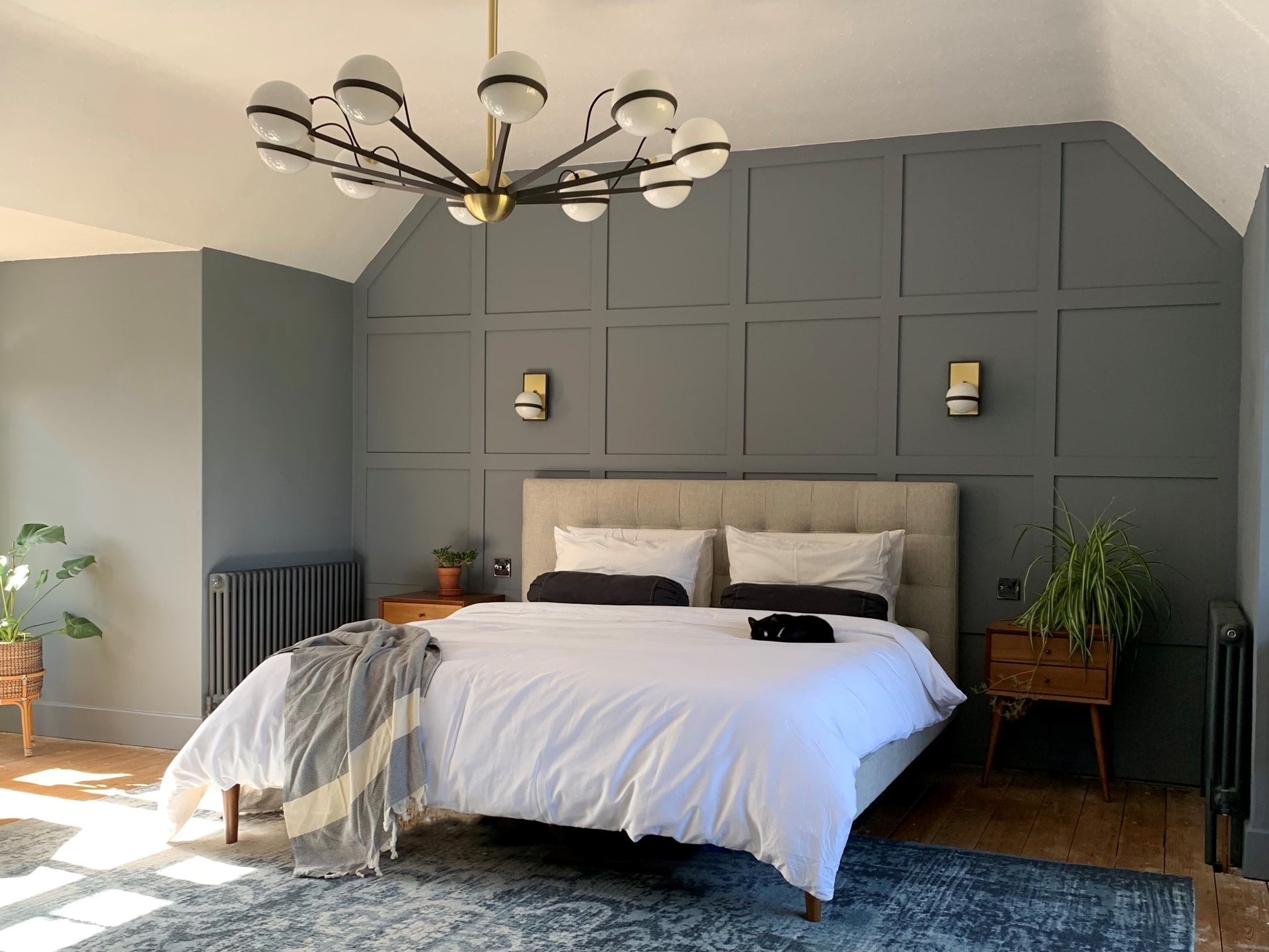 Ace Large Chandelier by Troy Lighting F5306-TBZ/BBA, 10 Light Modern Geometric Design, Opal Glass Shades