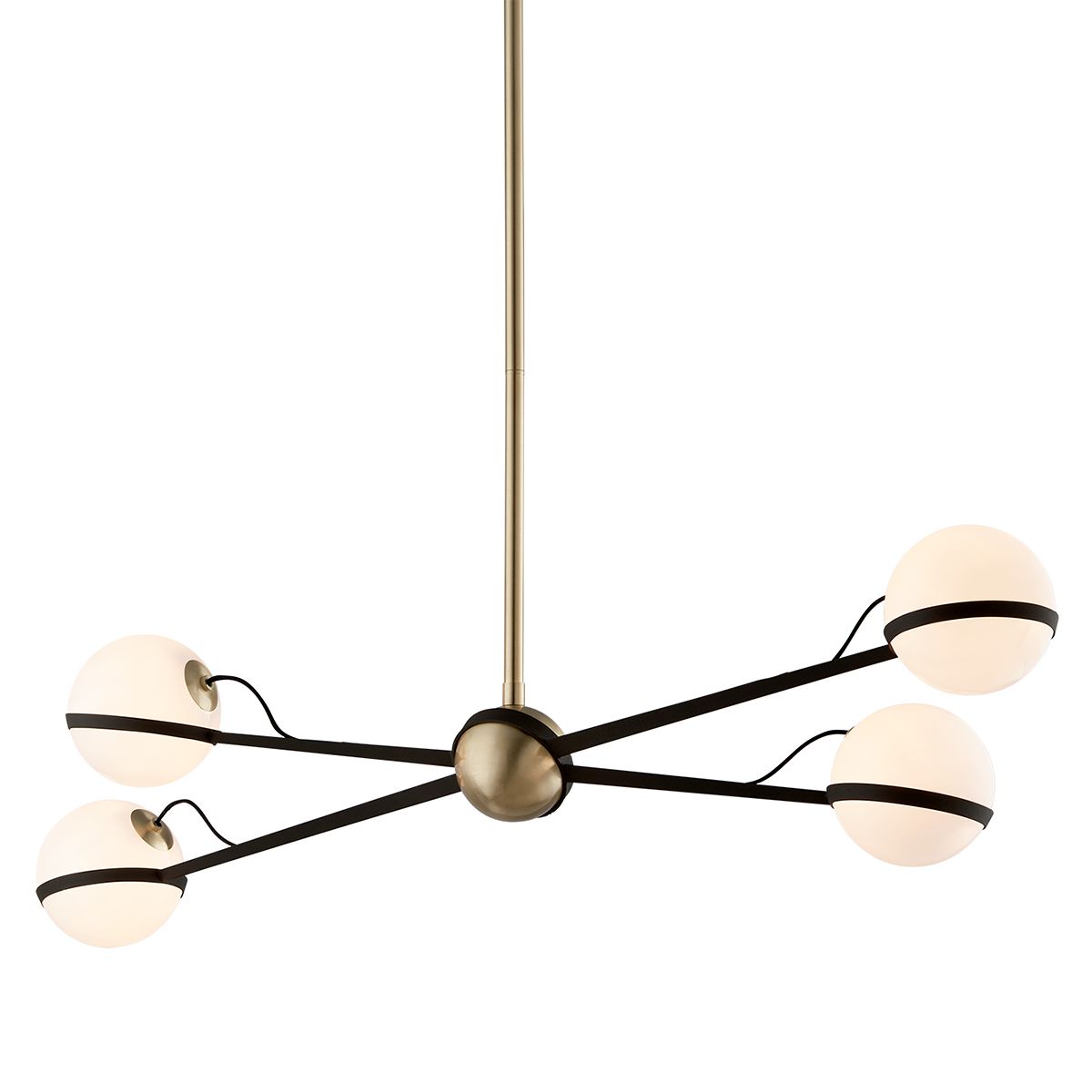 Ace Linear Chandelier by Troy Lighting, 4 Light Dimmable Design, Modern Minimalist Style, Adjustable Height