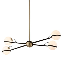 Ace Linear Chandelier by Troy Lighting, 4 Light Dimmable Design, Modern Minimalist Style, Adjustable Height