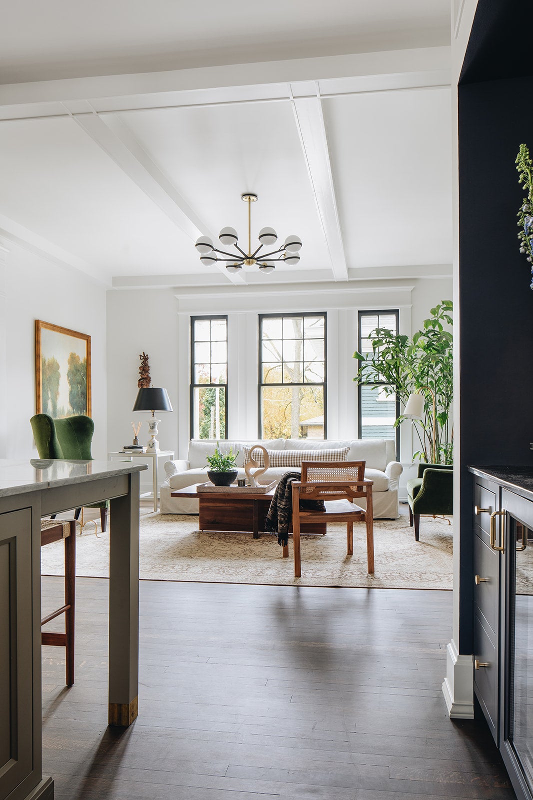 Ace Medium Chandelier by Troy Lighting, Dimmable Lighting, Opal Glass Shades, Textured Bronze/Brushed Brass Finish