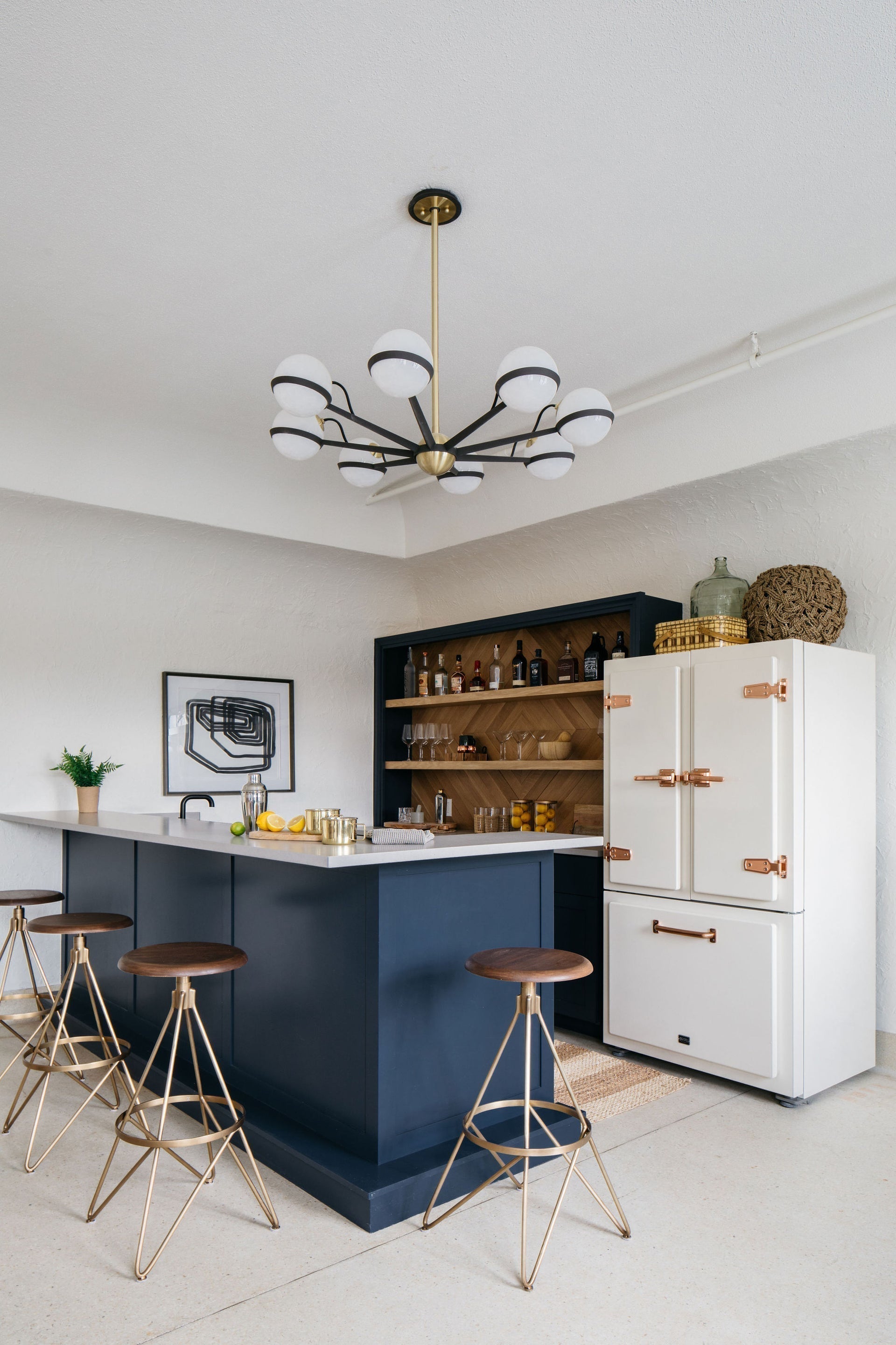Ace Medium Chandelier by Troy Lighting, Dimmable Lighting, Opal Glass Shades, Textured Bronze/Brushed Brass Finish