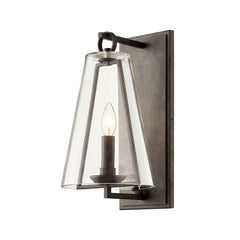 Adamson Outdoor Wall Sconce 15.5" Tall in French Iron Finish with Clear Glass Shade by Troy Lighting