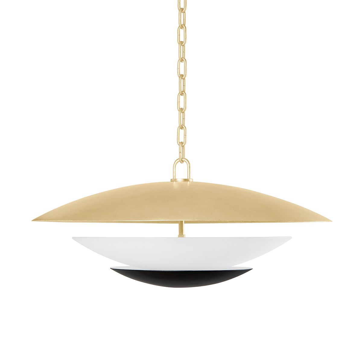 Adara Chandelier by Corbett Lighting with Unique Multi-Dimensional Design in Vintage Gold Leaf and Soft Black