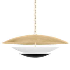 Adara Large Chandelier 6-Light Vintage Gold Leaf & Soft Black Metal, Adjustable Height 17.5" - 87.75