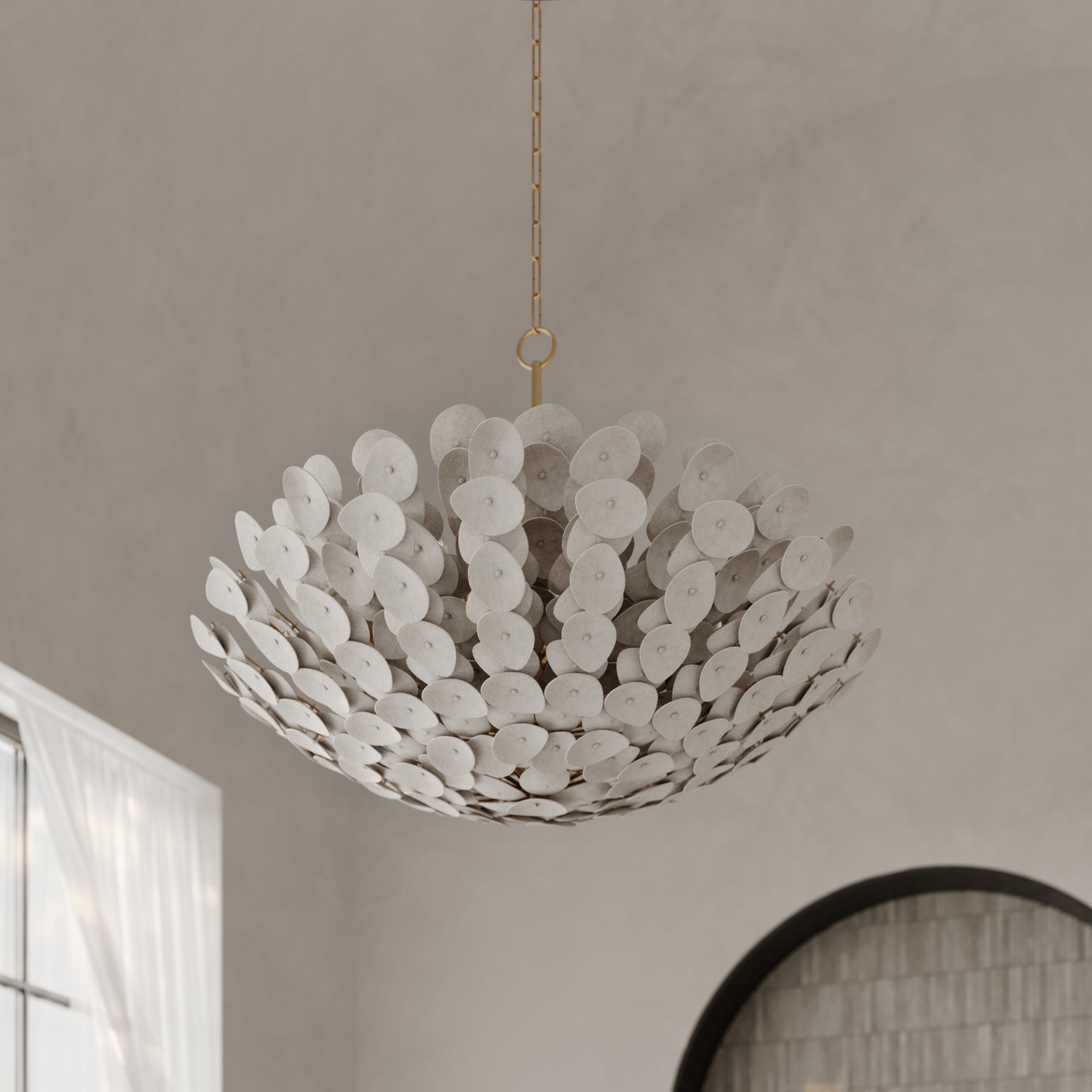 Aimi Large Chandelier 12 Lights 48.5" Wide Vintage Gold Leaf Finish by Corbett Lighting