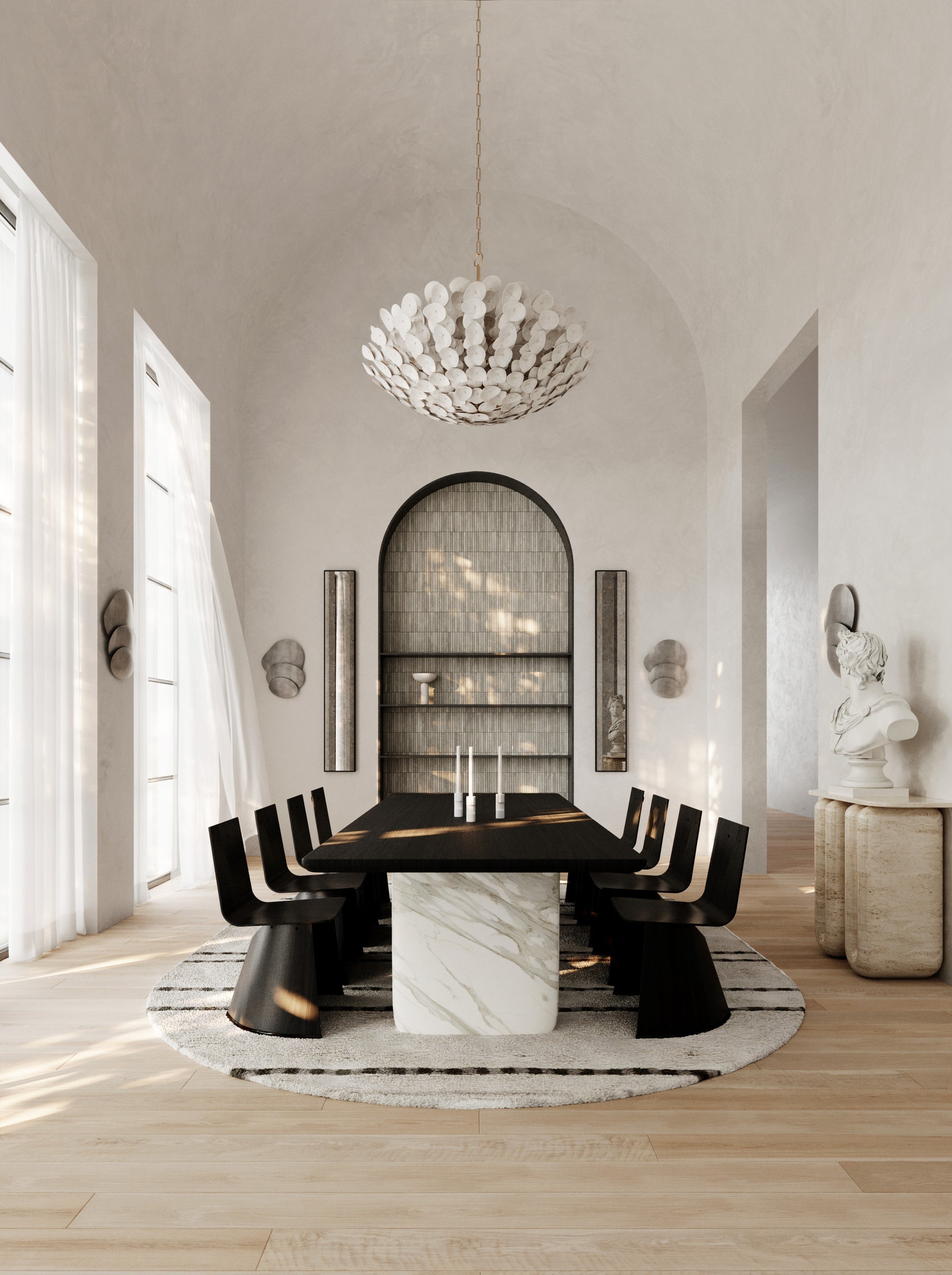 Aimi Large Chandelier 12 Lights 48.5" Wide Vintage Gold Leaf Finish by Corbett Lighting