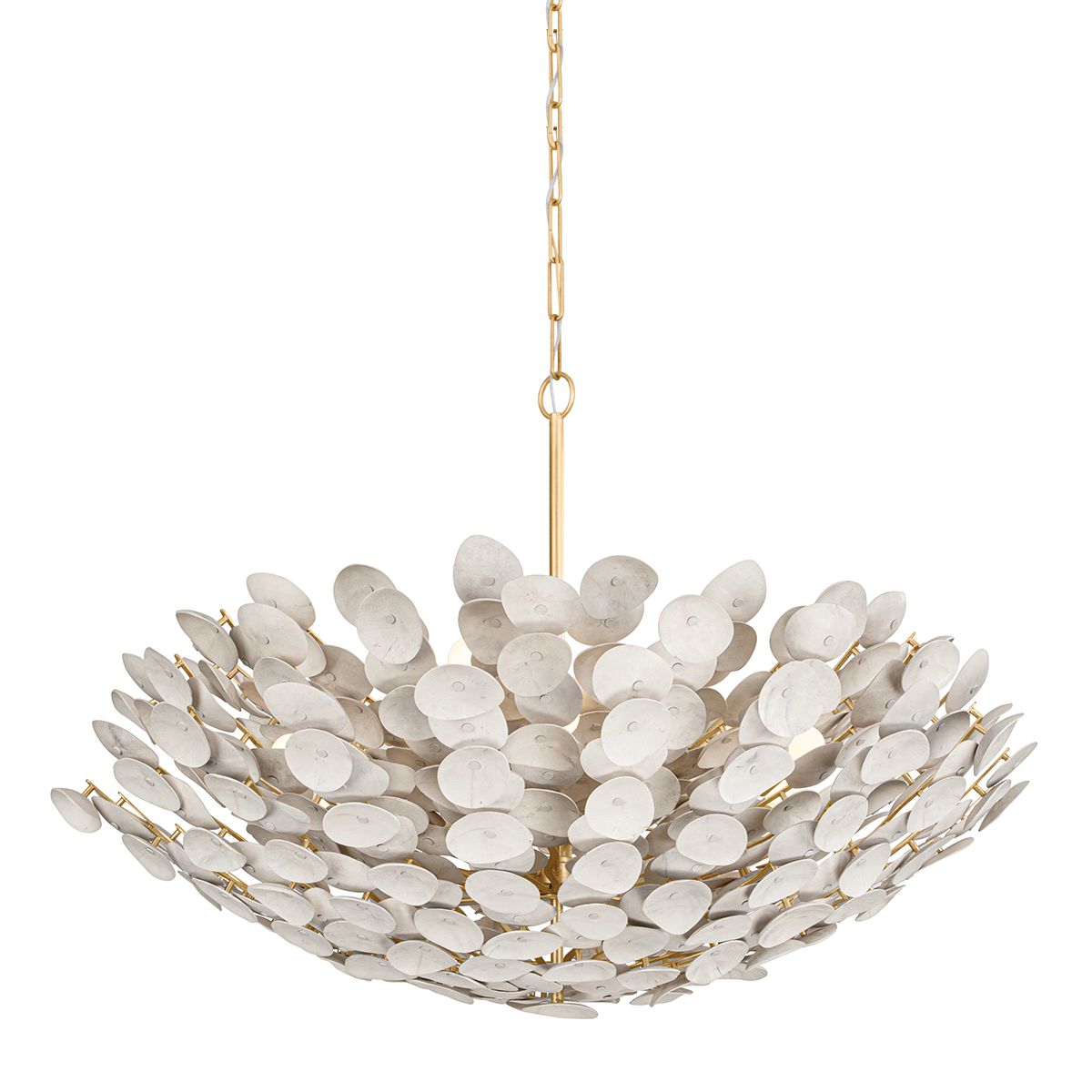 Aimi Large Chandelier 12 Lights 48.5" Wide Vintage Gold Leaf Finish by Corbett Lighting